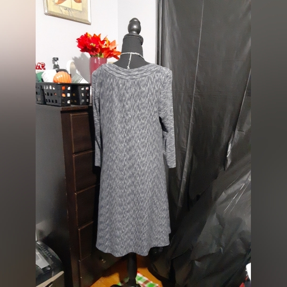 Anthropologie Saturday Sunday Women's Dress Fit Flare Speckled Gray Size M - Picture 5 of 7